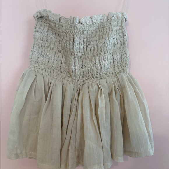 &merci Tops - Smocked Strapless Top